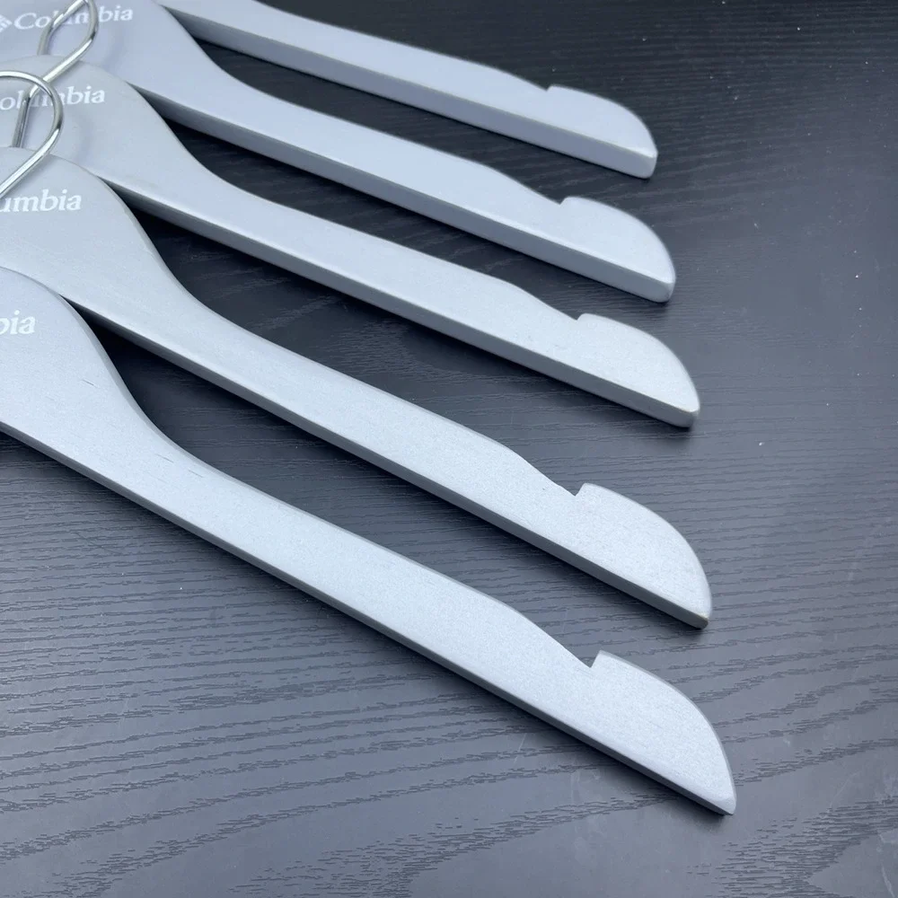 Columbia Sportswear Company Wooden Clothes Hangers Gray Set of 5